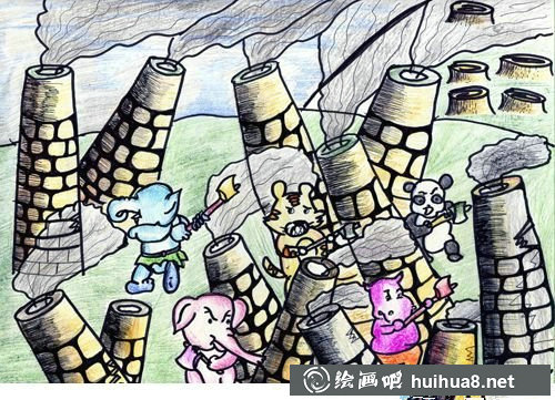 小朋友的环保画作:垃圾分类