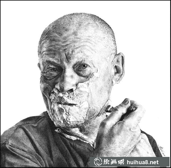 沉思人物素描