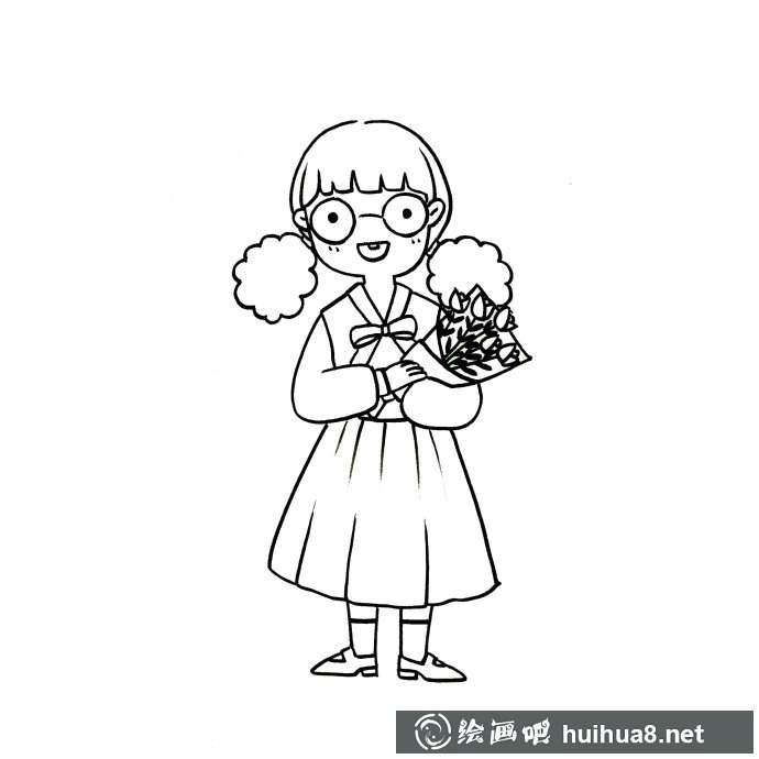 小女孩绘画教程7
