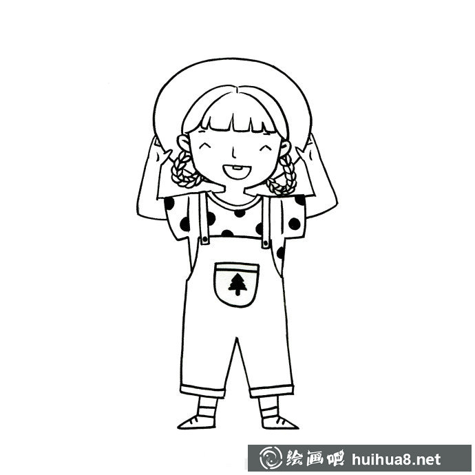 可爱的儿童画小女孩图片大全