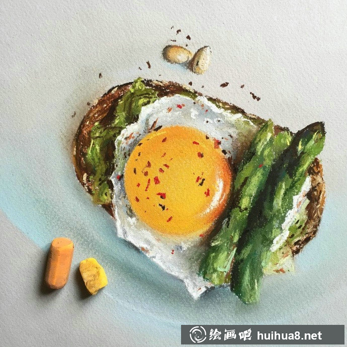 细腻的色粉画作品