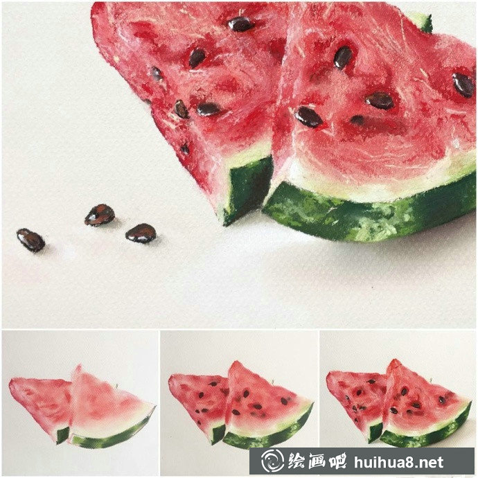 充满童趣的色粉画