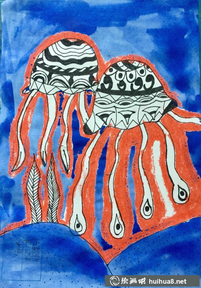 梦幻的水母儿童画
