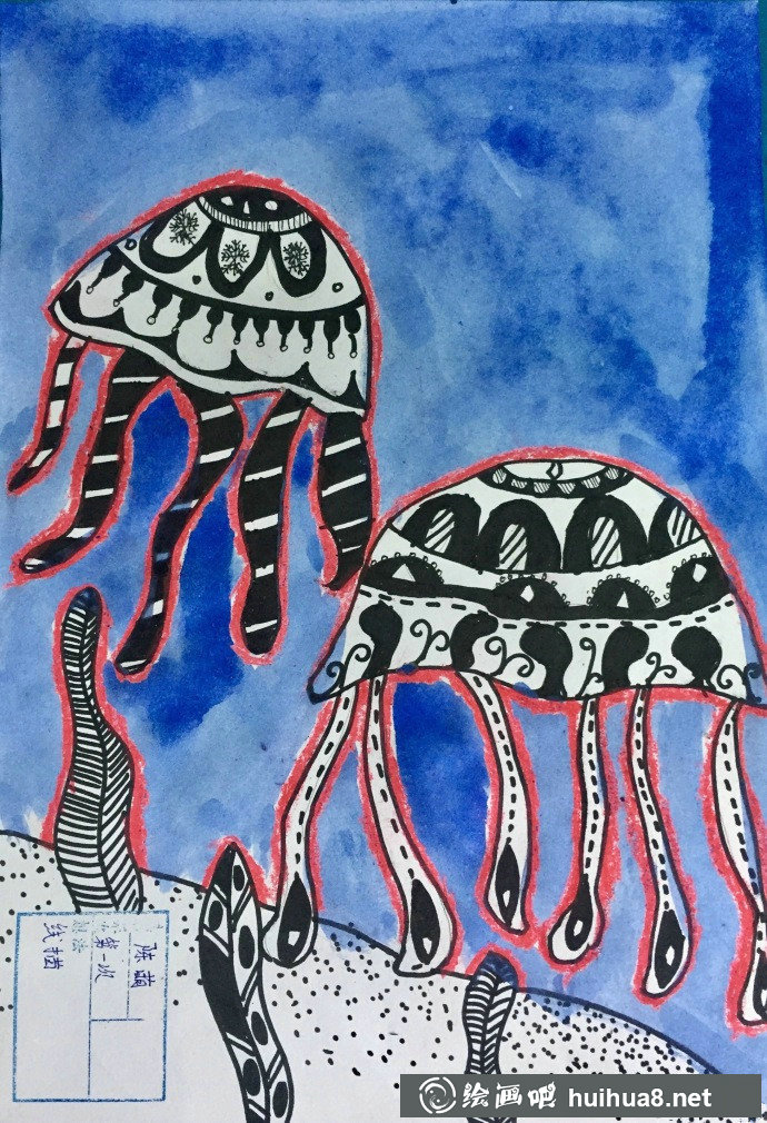 奇幻的水母儿童画