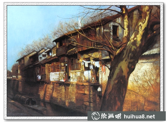 杭鸣时风景色粉画作品欣赏