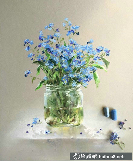 色粉画作品:阳光下的向日葵