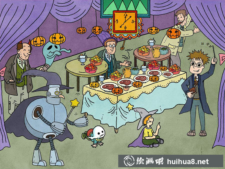 万圣节小幽灵儿童绘画作品