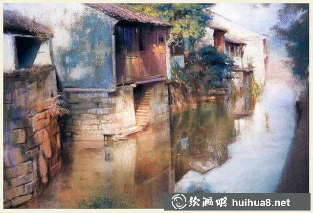 杭鸣时色粉画作品