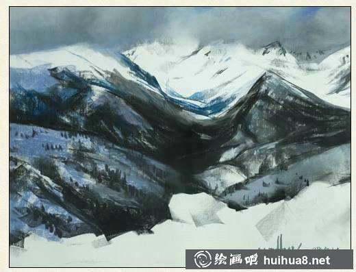 杭鸣时色粉画作品