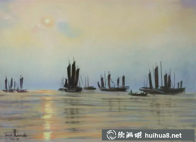 杭鸣时色粉画作品