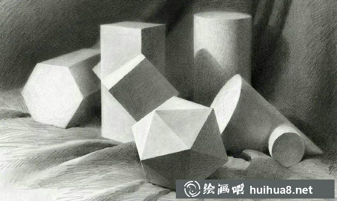 圆柱体与球体组合素描