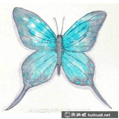 一组蝴蝶水彩画作品欣赏可临摹