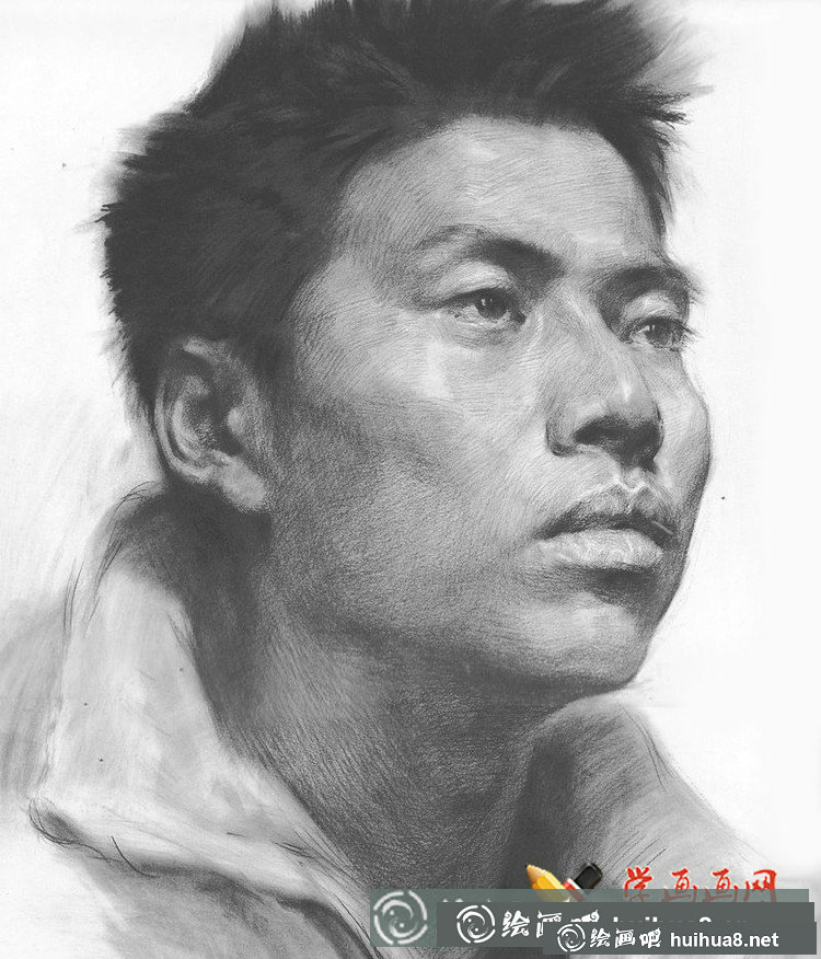 鲁美学生优秀素描头像作品