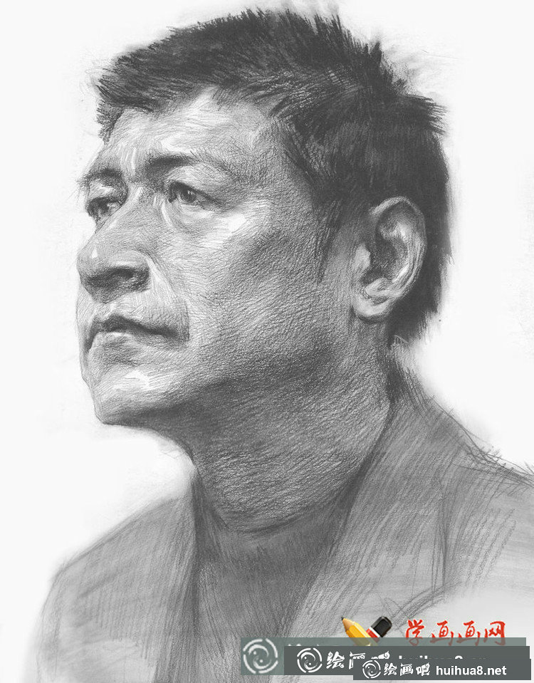 鲁美学生优秀素描头像作品