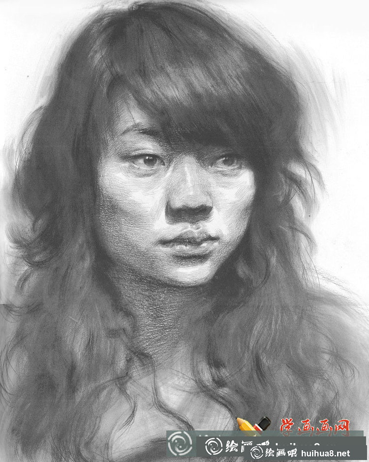 鲁美学生优秀素描头像作品