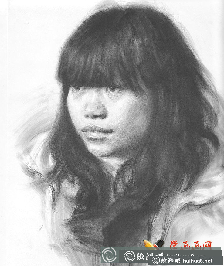 鲁美学生优秀素描头像作品