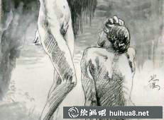 徐悲鸿人体素描作品之十四