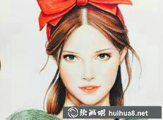 彩铅画作品《微笑》