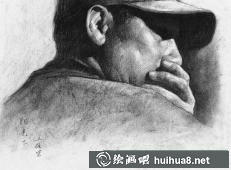 区础坚素描头像
