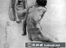 徐悲鸿人体素描作品之十二