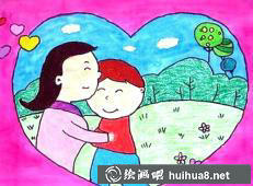 三八妇女节儿童水彩画作品2