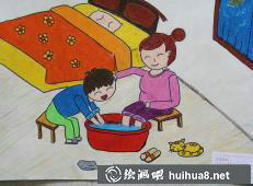 三八妇女节儿童水彩画作品24