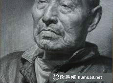 素描半身像《男子》