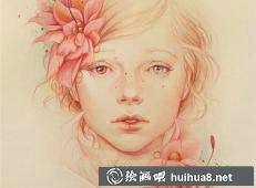 珍妮佛·希利的艺术情感彩铅画