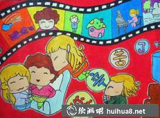 三八妇女节儿童水彩画作品20