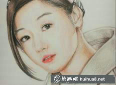 彩铅画作品《思绪》
