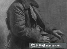 素描半身像《女子》