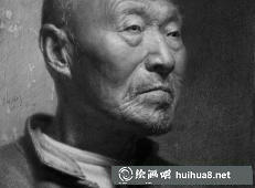 素描半身像《老人》