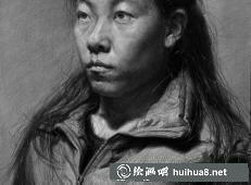 素描头像《女子》