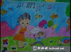 三八妇女节儿童水彩画作品12