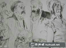 门采尔风景素描作品1