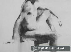 美国画家Mark.Tennant人体光影结构素描画 (8)