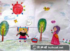 三八妇女节儿童水彩画作品23