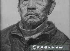 素描半身像《男子》
