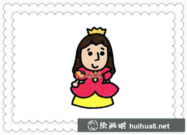 简笔画小公主的画法(7)