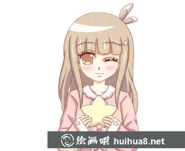 穿粉色裙子的漂亮女孩漫画人物画法步骤