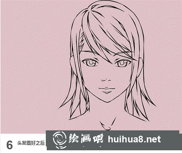 动漫女生头发画法步骤