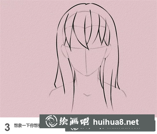 漫画女生长头发画法