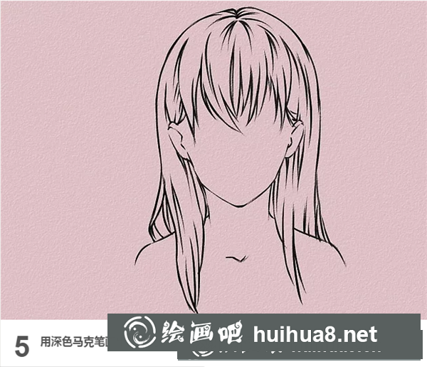 漫画女生长头发画法