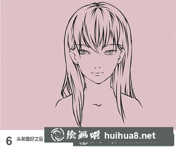 漫画女生长头发画法