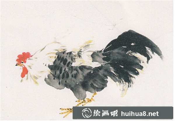 国画鸡的简单画法步骤