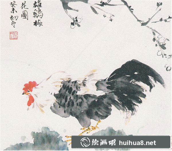 国画鸡的简单画法步骤