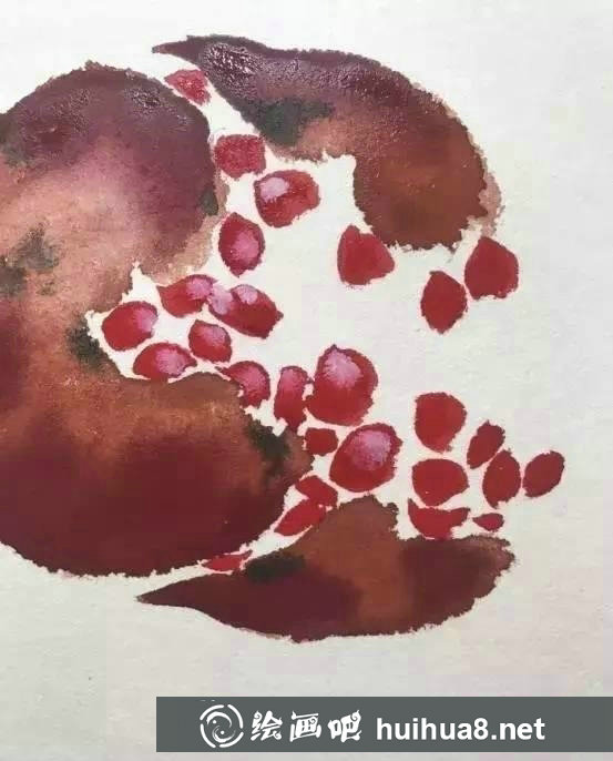 国画石榴的画法步骤