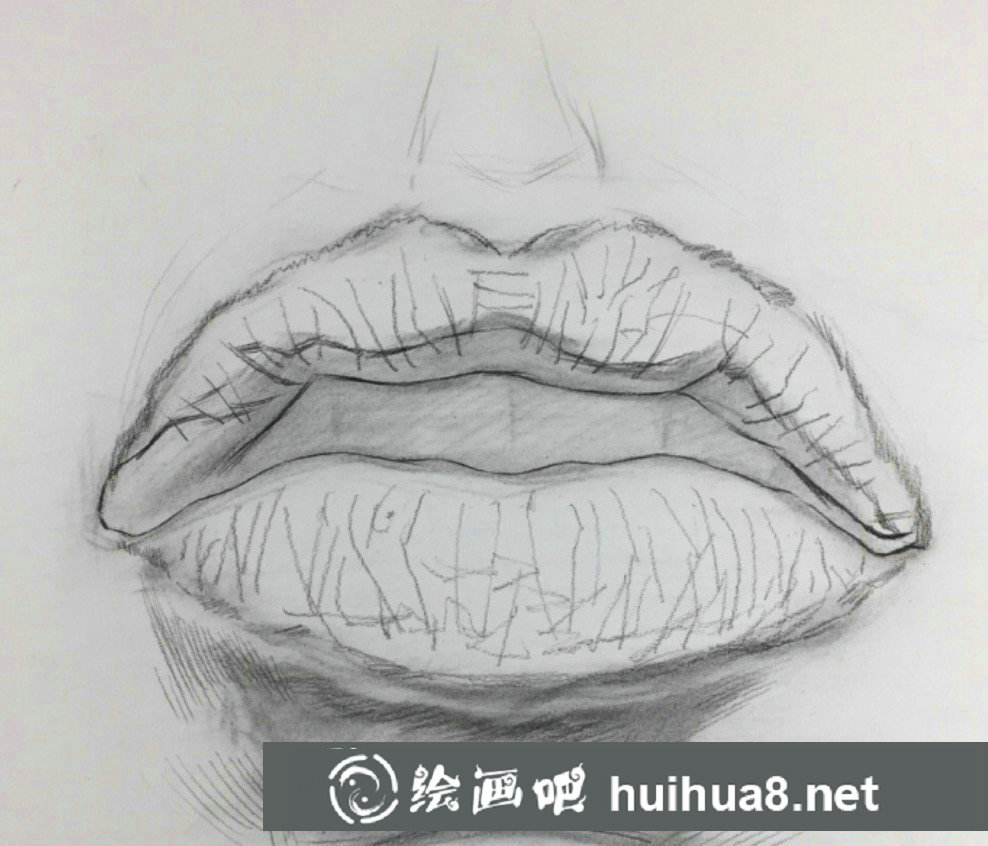 素描嘴唇的画法步骤图