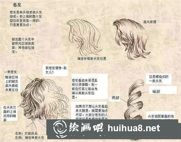 素描教程:头发的素描画画法精讲解析