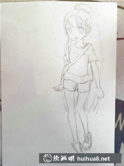 水彩手绘漫画少女教程